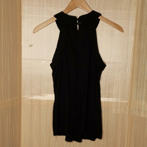 Cynthia Rowley Womens Black Linen Halter Top XL - Picture 2 of 6